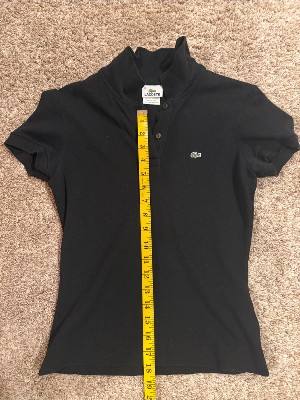 Lacoste Black Polo with Green Crocodile Logo